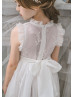 Chic Ivory Floral Lace Tulle Flower Girl Dress